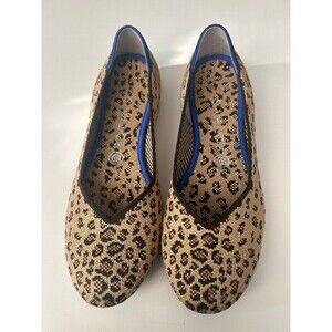Rothy's Women's Round Toe Knit Ballet Flats Leopard Animal Print  size 8.5